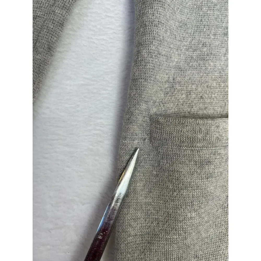 J. Crew Black Label 100% Merino Wool Gray Sweater Blazer Career Preppy sz XXS